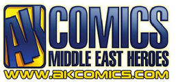 AK COMICS MIDDLE EAST HEROS WWW.AKCOMICS.COM logo