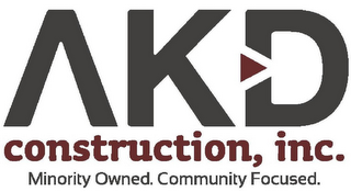 AKD CONSTRUCTION, INC. MINORITY OWNED. COMMUNITY FOCUSED. logo