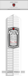 AKDOV VODKA ORIGINAL GENUINE RUSSIAN VODKA AV PRODUCED & BOTTLED IN RUSSIA 40%ALC/VOL700ML logo