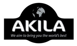 AKILA WE AIM TO BRING YOU THE WORLD'S BEST logo