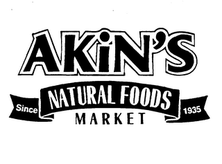 AKIN'S NATURAL FOODS MARKET SINCE 1935 logo