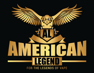 AL, AMERICAN LEGEND, FOR THE LEGENDS OF VAPE logo