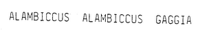 ALAMBICCUS ALAMBICCUS GAGGIA logo