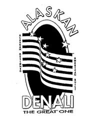 ALASKAN DENALI THE GREAT ONE ALASKAN DESIGNED AMERICAN BUILT logo