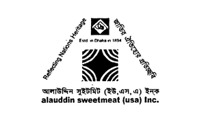 ALAUDDIN SWEETMEAT (USA) INC. REFLECTING NATIONS HERITAGE ESTD IN DHAKA IN 1894 logo