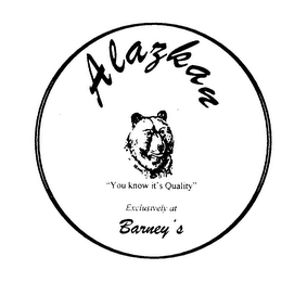 ALAZKAN "YOU KNOW IT'S QUALITY" EXCLUSIVELY AT BARNEY'S logo