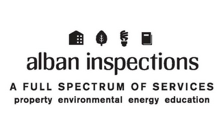ALBAN INSPECTIONS A FULL SPECTRUM OF SERVICES PROPERTY ENVIRONMENTAL ENERGY EDUCATION logo