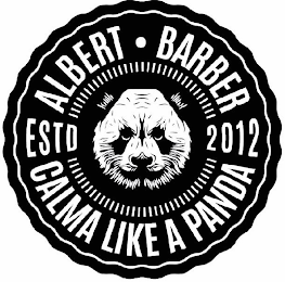 ALBERT BARBER CALMA LIKE A PANDA ESTD 2012 logo