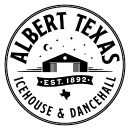 ALBERT TEXAS EST. 1892 ICEHOUSE & DANCEHALL logo