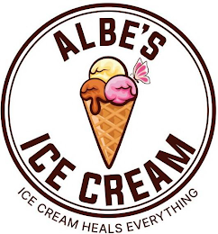 ALBE'S ICE CREAM ICE CREAM HEALS EVERYTHING logo