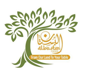 ALBUSTAN FOODS FROM OUR LAND TO YOUR TABLE logo