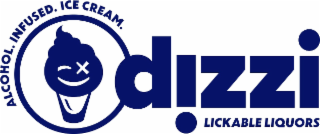 ALCOHOL. INFUSED. ICE CREAM. DIZZI LICKABLE LIQUORS logo