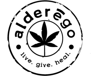 ALDEREGO LIVE. GIVE. HEAL. logo