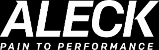 ALECK PAIN TO PERFORMANCE logo