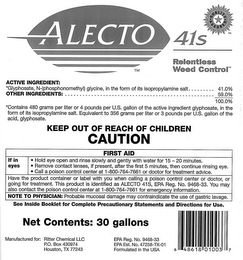 ALECTO 41S QUALITY ASSURED RELENT LESS WEED CONTROL