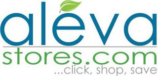 ALEVA STORES. COM ... CLICK, SHOP, SAVE logo