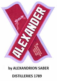 ALEXANDER BY ALEXANDRION SABER DISTILLERIES 1789 INSPIRED BY AN AUTHENTIC RUSSIAN RECIPE USED SINCE 1895 logo