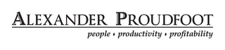 ALEXANDER PROUDFOOT PEOPLE PRODUCTIVITY PROFITABILITY logo