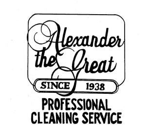 ALEXANDER THE GREAT PROFESSIONAL CLEANING SERVICE SINCE 1938 logo
