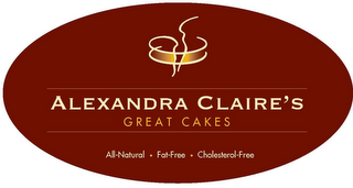 ALEXANDRA CLAIRE'S GREAT CAKES ALL-NATURAL · FAT-FREE · CHOLESTEROL-FREE logo
