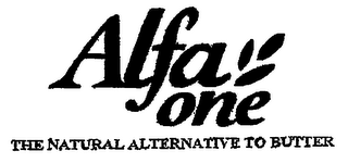 ALFA ONE THE NATURAL ALTERNATIVE TO BUTTER logo