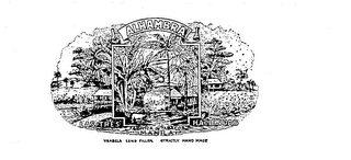 ALHAMBRA LAS TRES HACIENDAS FABRICA DE TABACOS MANILA logo