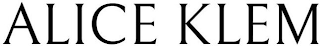 ALICE KLEM logo