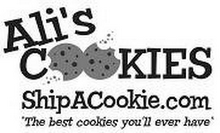 ALI'S COOKIES SHIPACOOKIE.COM "THE BESTCOOKIES YOU'LL EVER HAVE" logo