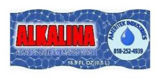 ALKALINA ALKALINE CALCIUM IONIZED WATER 818-252-4939 16.9 FL OZ (O.5 L) logo