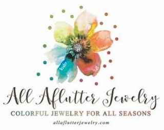 ALL AFLUTTER JEWELRY COLORFUL JEWELRY FOR ALL SEASONS ALLAFLUTTERJEWELRY.COM SPRING SUMMER FALL WINTER logo