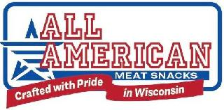 ALL AMERICAN MEAT SNACKS CRAFTED WITH PRIDE IN WISCONSIN logo