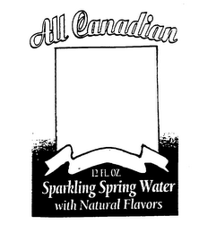 ALL CANADIAN SPARKLING SPRING WATER WITH NATURAL FLAVORS logo