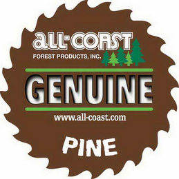 ALL-COAST FOREST PRODUCTS, INC. GENUINE WWW.ALL-COAST.COM PINE logo