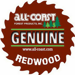 ALL-COAST FOREST PRODUCTS, INC. GENUINE WWW.ALL-COAST.COM REDWOOD logo