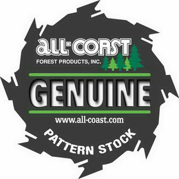 ALL-COAST FOREST PRODUCTS, INC. GENUINE WWW.ALL-COAST.COM PATTERN STOCK logo