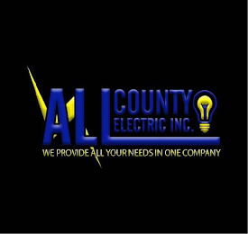 ALL COUNTY ELECTRIC INC. WE PROVIDE ALL YOUR NEEDS IN ONE COMPANY logo