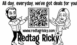ALL DAY, EVERYDAY, WE'VE GOT DEALS FOR YOU! WWW.REDTAGRICKY.COM REDTAG RICKY logo