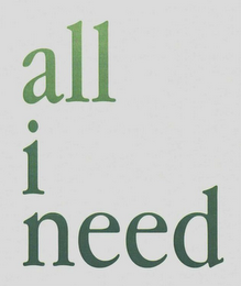 ALL I NEED logo
