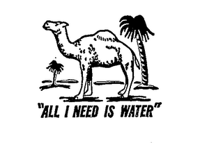 "ALL I NEED IS WATER" logo