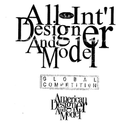 ALL INT'L DESIGNER AND MODEL GLOBAL COMPETITION AMERICAN DESIGNER AND MODEL logo