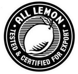 ALL LEMON TESTED & CERTIFIED FOR EXPORT logo