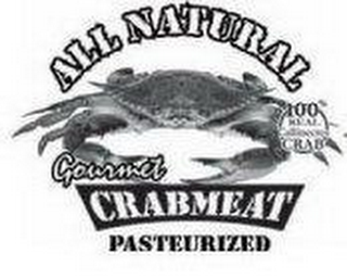 ALL NATURAL 100% REAL CALLINECTES CRAB GOURMET CRABMEAT PASTEURIZED logo