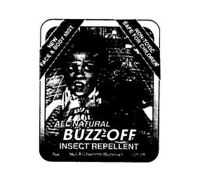 ALL NATURAL BUZZ-OFF INSECT REPELLENT NEW FACE & BODY MIST NON-TOXIC SAFE FOR CHILDREN 4 OZ. NOT A CHEMICAL REPELLENT 118 ML logo