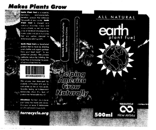 ALL NATURAL EARTH PLANT FOOD logo