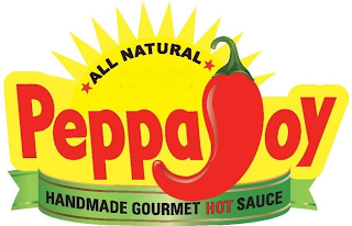 ALL NATURAL PEPPAJOY HOMEMADE GOURMET HOT SAUCE logo