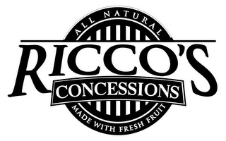 ALL NATURAL RICCOS CONCESSIONS MADE WITH REAL FRUIT logo