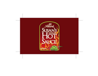 ALL NATURAL SUSAN'S GOURMET HOT SAUCE logo