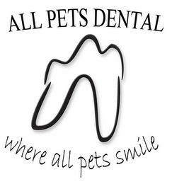 ALL PETS DENTAL WHERE ALL PETS SMILE logo