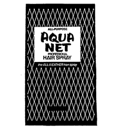 ALL-PURPOSE AQUA NET PROFESSIONAL HAIR SPRAY THE ALL-WEATHER HAIR SPRAY logo