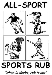 ALL-SPORT SPORTS RUB "WHEN IN DOUBT, RUB IT OUT" logo